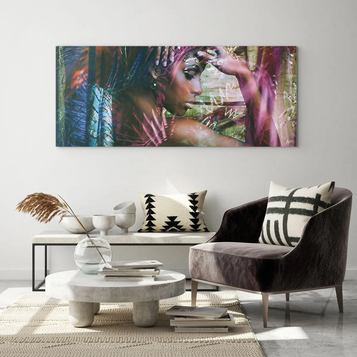 Impression sur verre - Image sur verre - Dame Nature dans la jungle - 100x40 cm