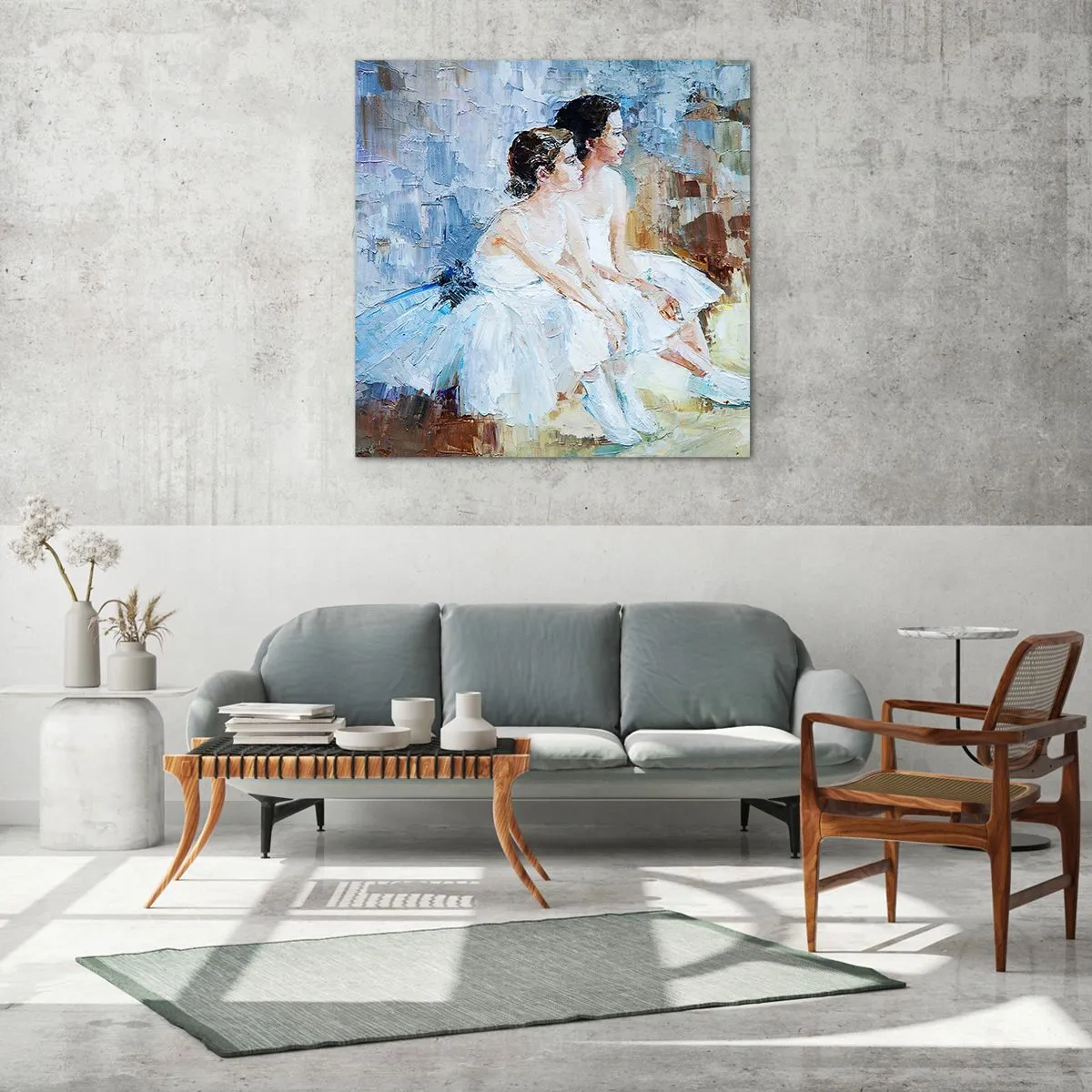 Impression sur verre - Image sur verre - Reste de jeunes cygnes - 60x60 cm