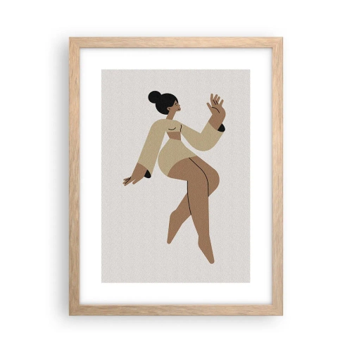 Affiche dans un chêne clair - Poster - Une forme gracieuse - 30x40 cm