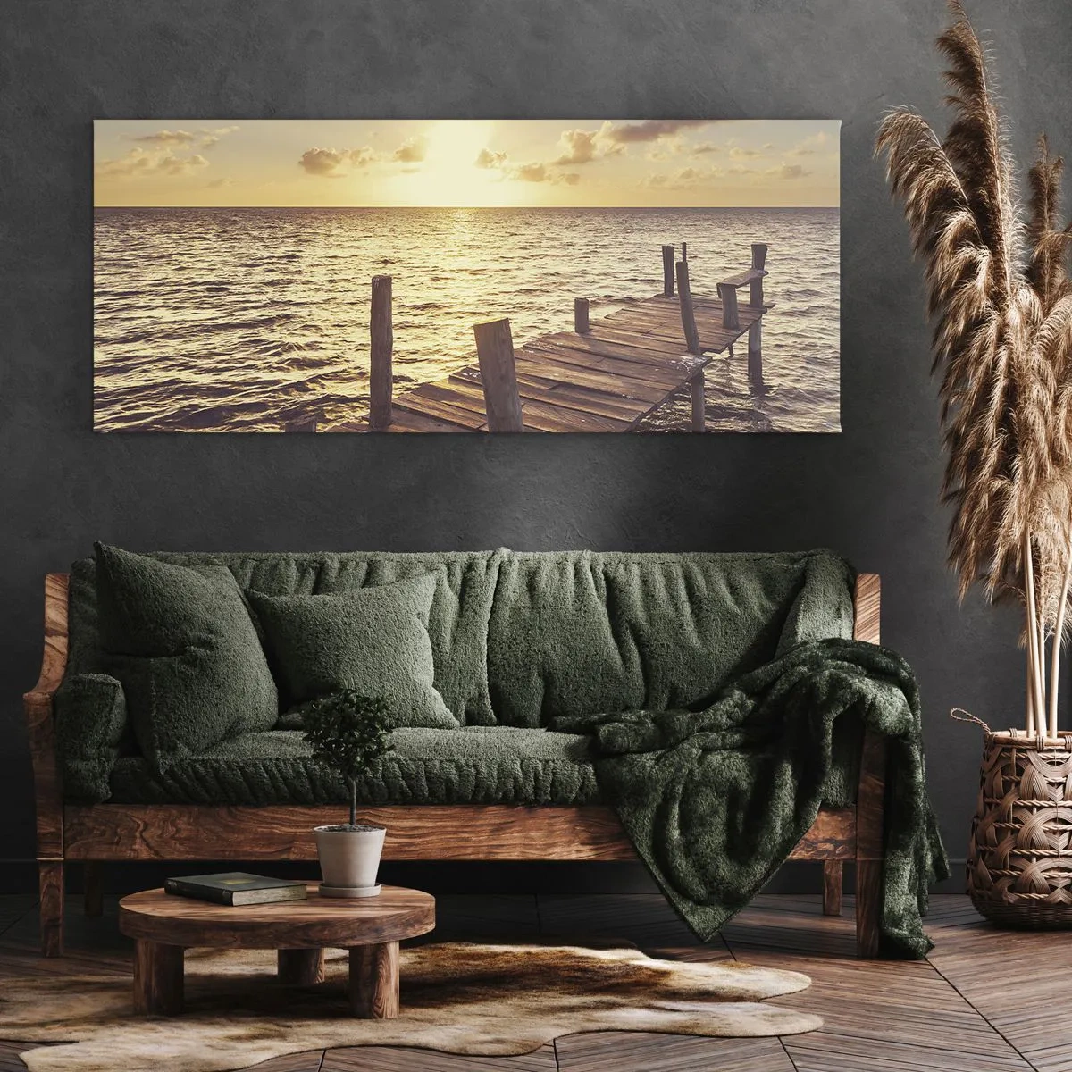 Impression sur toile - Image sur toile - La terre d'or de la douceur - 100x40 cm