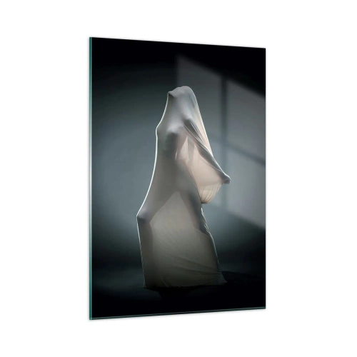 Impression sur verre - Image sur verre - Une silhouette mystérieuse dans la douce lumière - 50x70cm - Une soif secrète - Décoration murale moderne pour le salon et la chambre ARTTOR