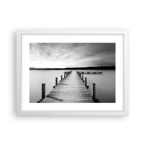 Affiche dans un cadre blanc - Poster - Au point d'eau - la paix - 40x30 cm