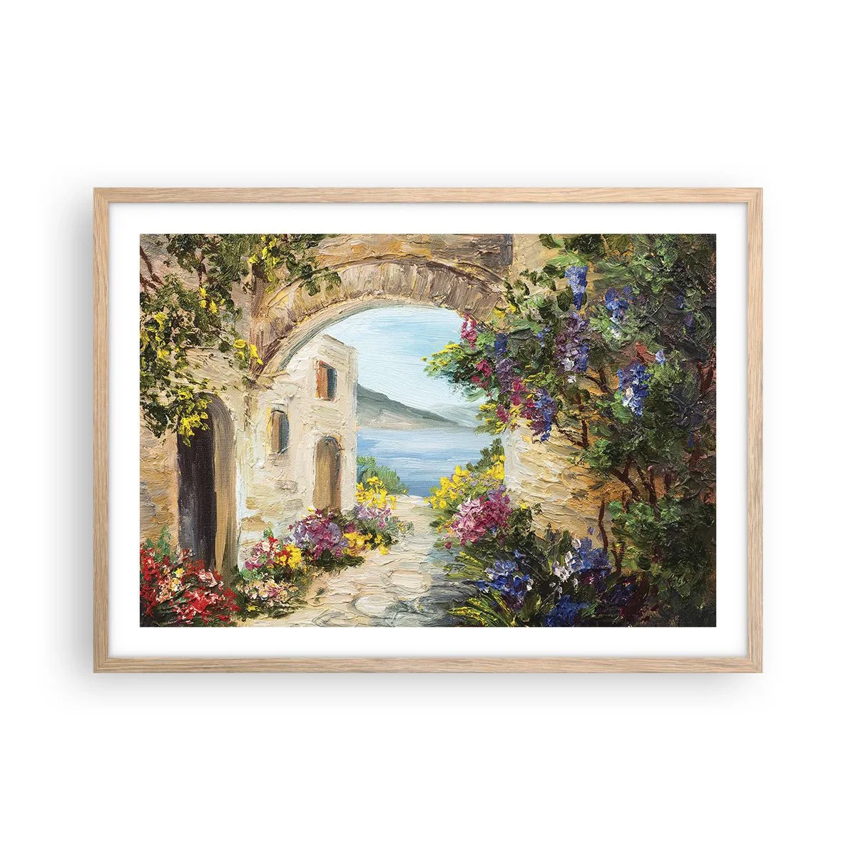 Affiche dans un chêne clair - Poster - Le charme d'une province côtière - 70x50 cm