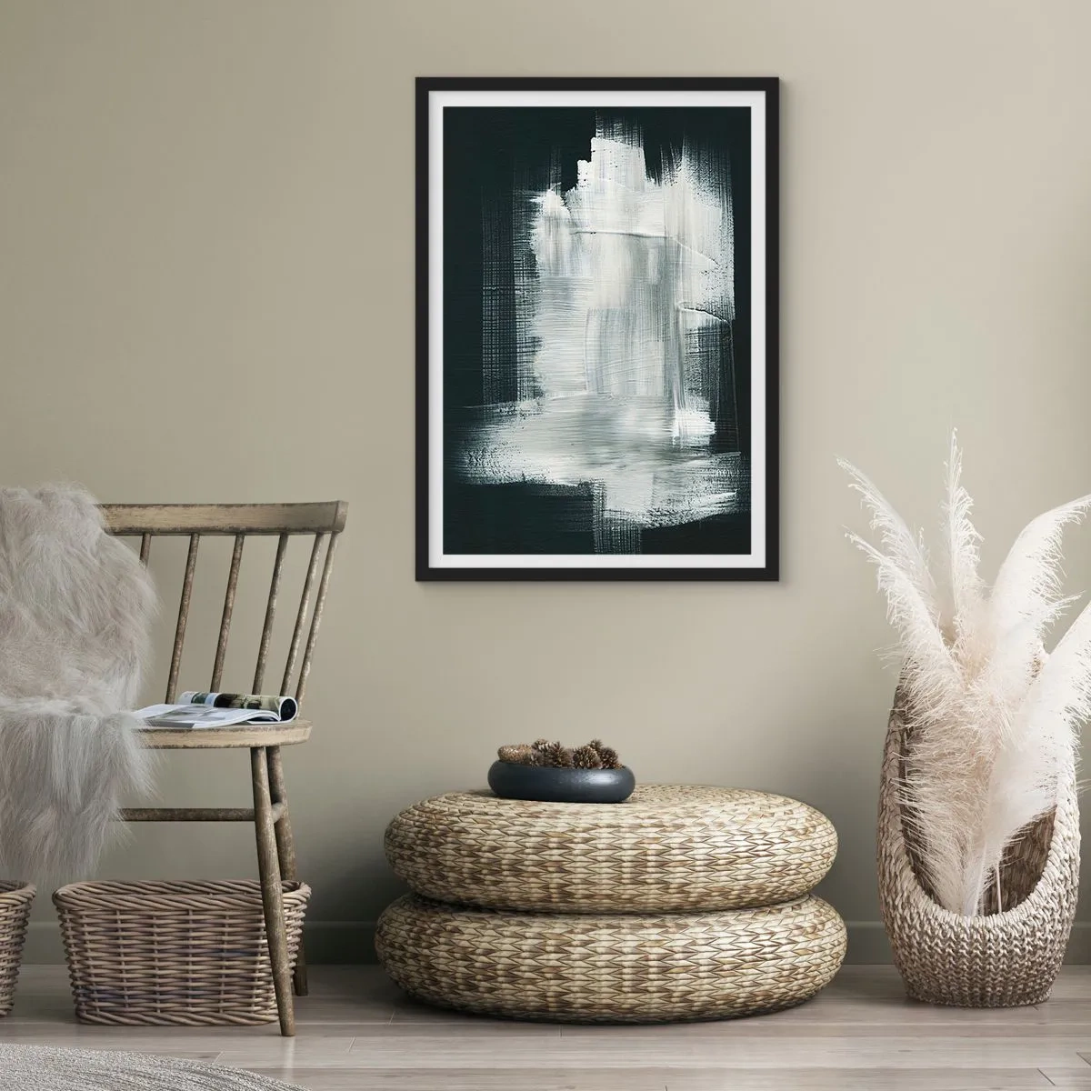 Affiche dans un cadre noir - Poster - Tissé à la verticale et à l'horizontale - 70x100 cm