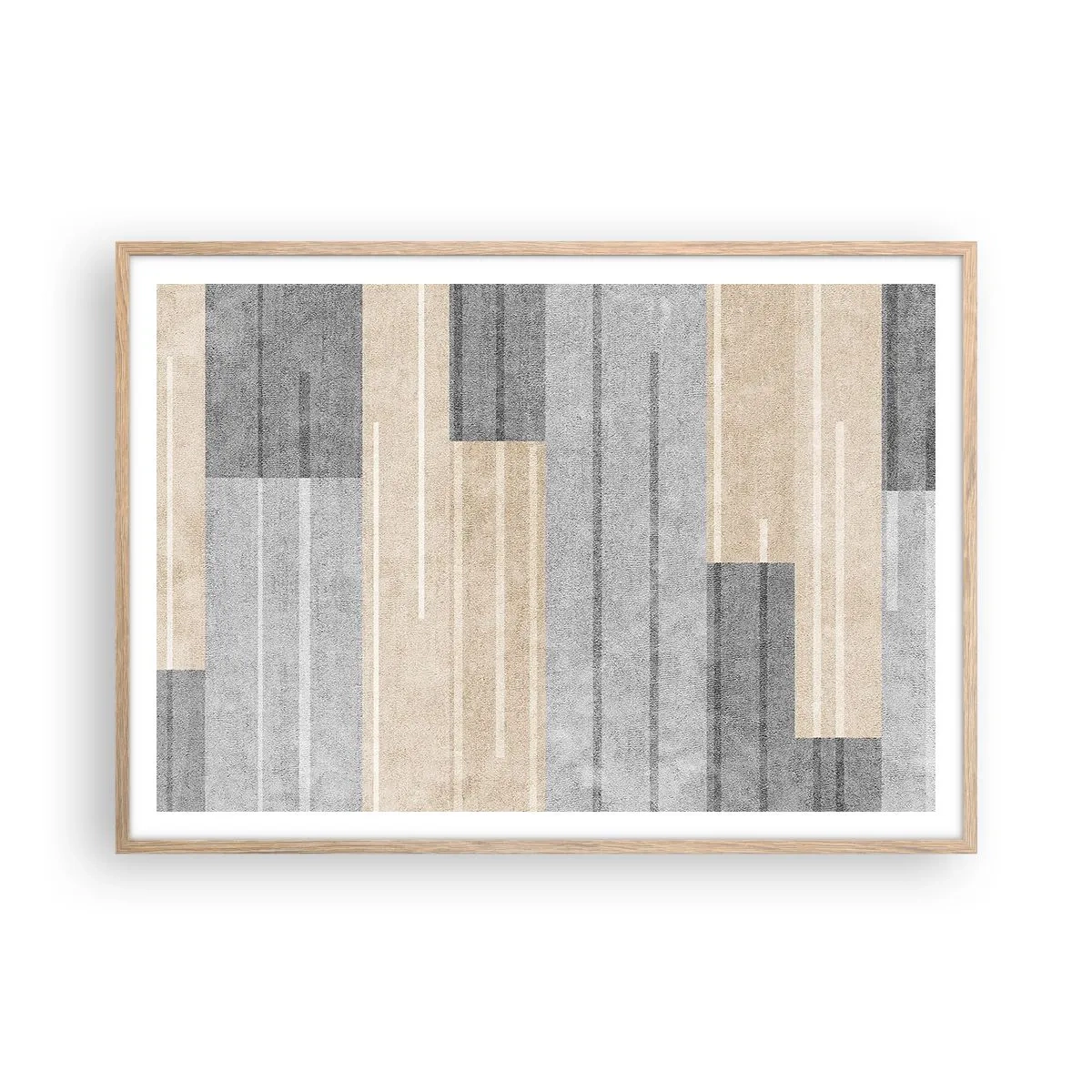 Affiche dans un chêne clair - Poster - Composition : se tenir droit - 100x70 cm