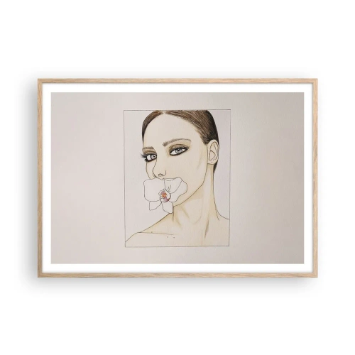 Affiche dans un chêne clair - Poster - Symbole de l'élégance et de la beauté - 100x70 cm