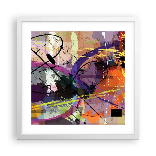 Affiche dans un cadre blanc - Poster - Vous pouvez aller tout droit ou autour - 40x40 cm