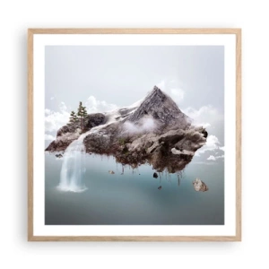 Affiche dans un chêne clair - Poster - L'oeil du surréaliste - 60x60 cm