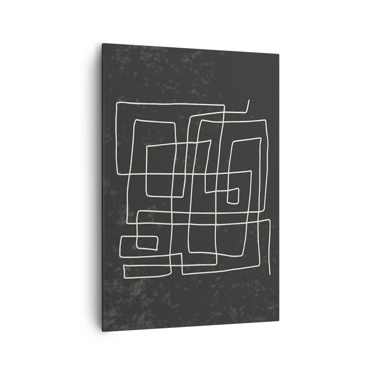 Impression sur toile - Image sur toile - Motif géométrique abstrait sur fond sombre - 70x100cm - Pas aussi simple - Décoration murale moderne pour le salon et la chambre ARTTOR