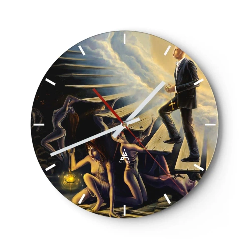 Horloge murale - Pendule murale - Voyage dantesque vers la lumière - 40x40 cm