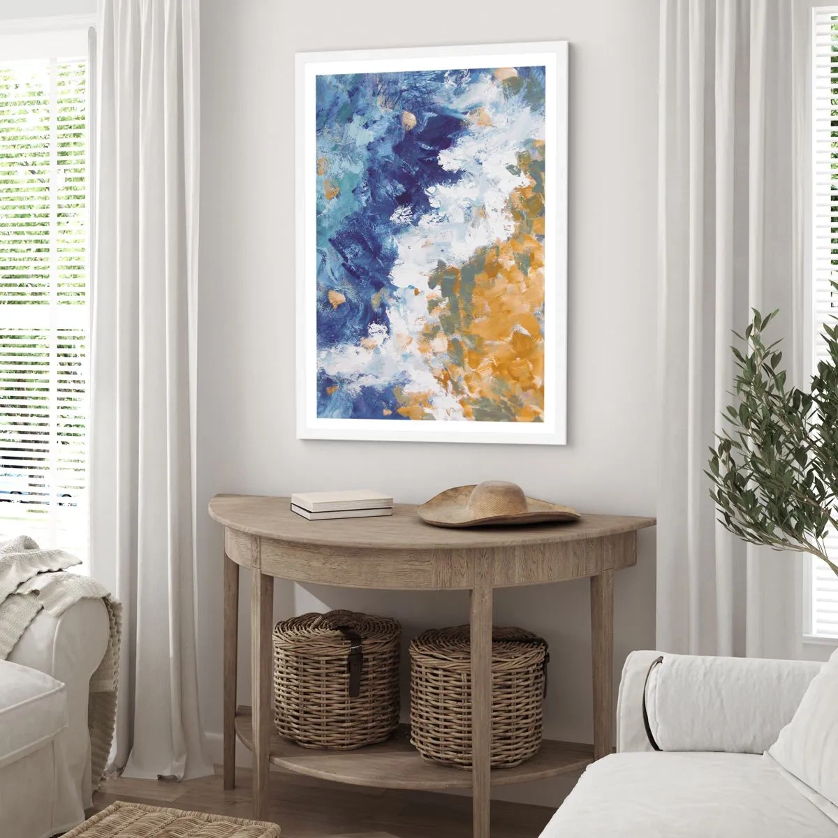 Affiche dans un cadre blanc - Poster - Danse des éléments - 50x70 cm