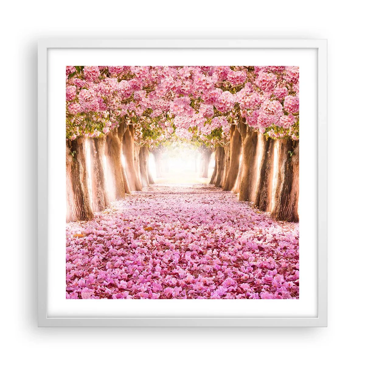 Affiche dans un cadre blanc - Poster - La route du paradis - 50x50 cm
