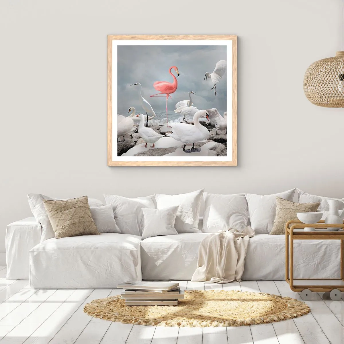 Affiche dans un chêne clair - Poster - Comment suis-je arrivé là? - 40x40 cm