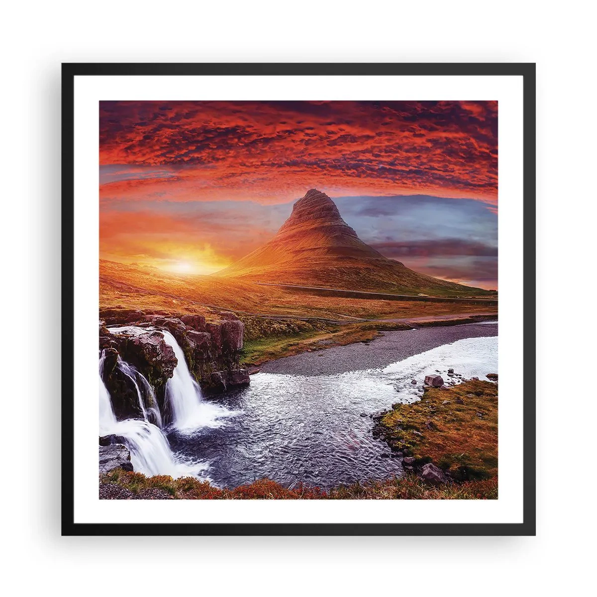 Affiche dans un cadre noir - Poster - Vue de la terre du milieu - 60x60 cm