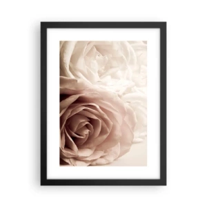 Affiche dans un cadre noir - Poster - Au coeur d'ue la rose - 30x40 cm