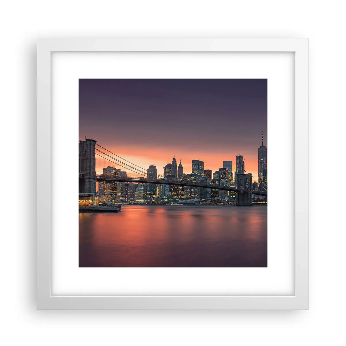 Affiche dans un cadre blanc - Poster - Immergé dans le silence lilas - 30x30 cm