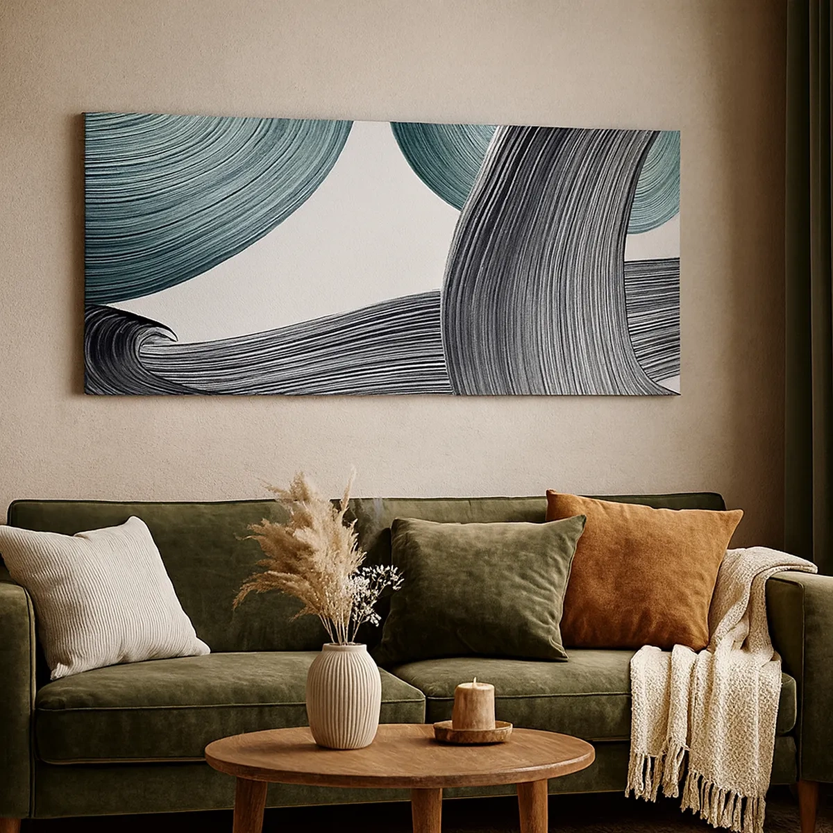 Impression sur toile - Image sur toile - Sentiers émeraude et noirs - 30x30 cm