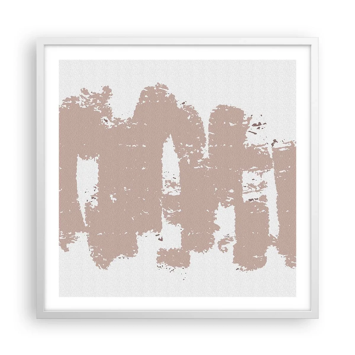 Affiche dans un cadre blanc - Poster - Abstraction en rose tendre - 60x60 cm