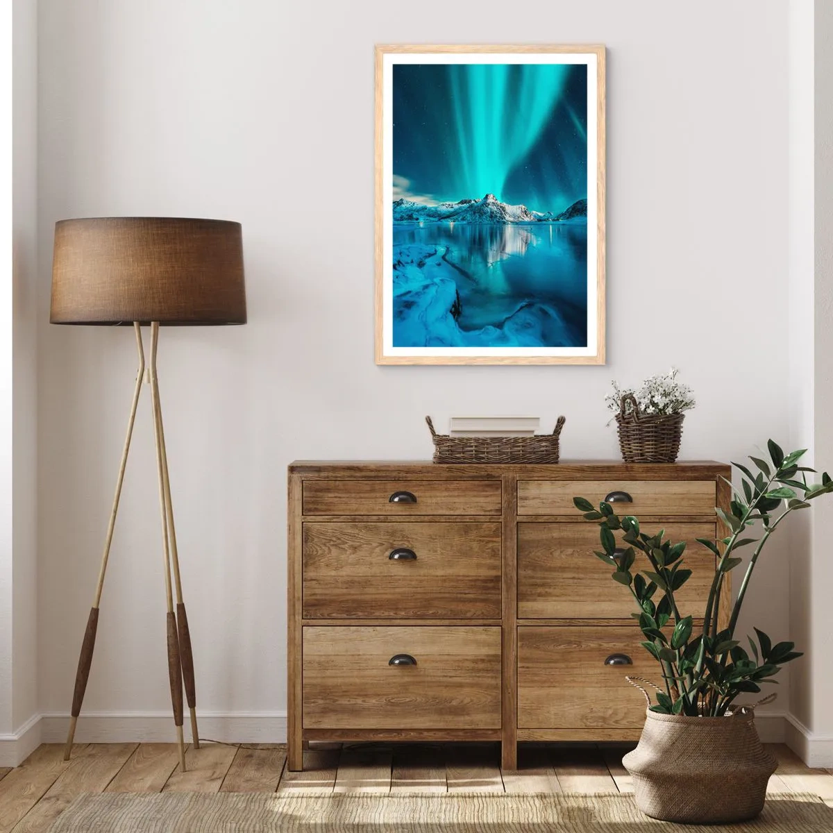 Affiche dans un chêne clair - Poster - Nuit de lumières - 50x70 cm