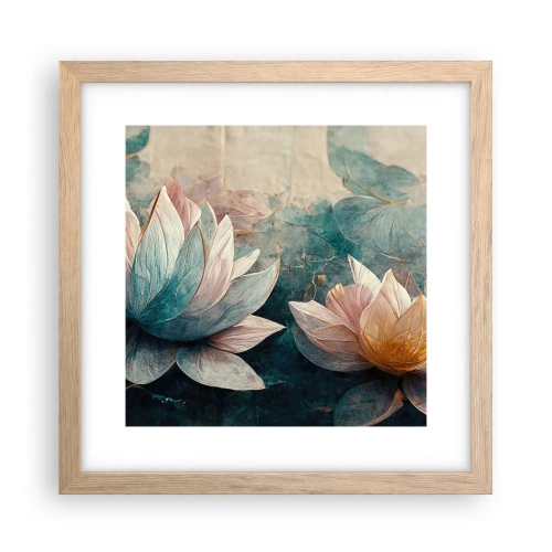 Affiche dans un chêne clair - Poster - Les étoiles du lac - 30x30 cm