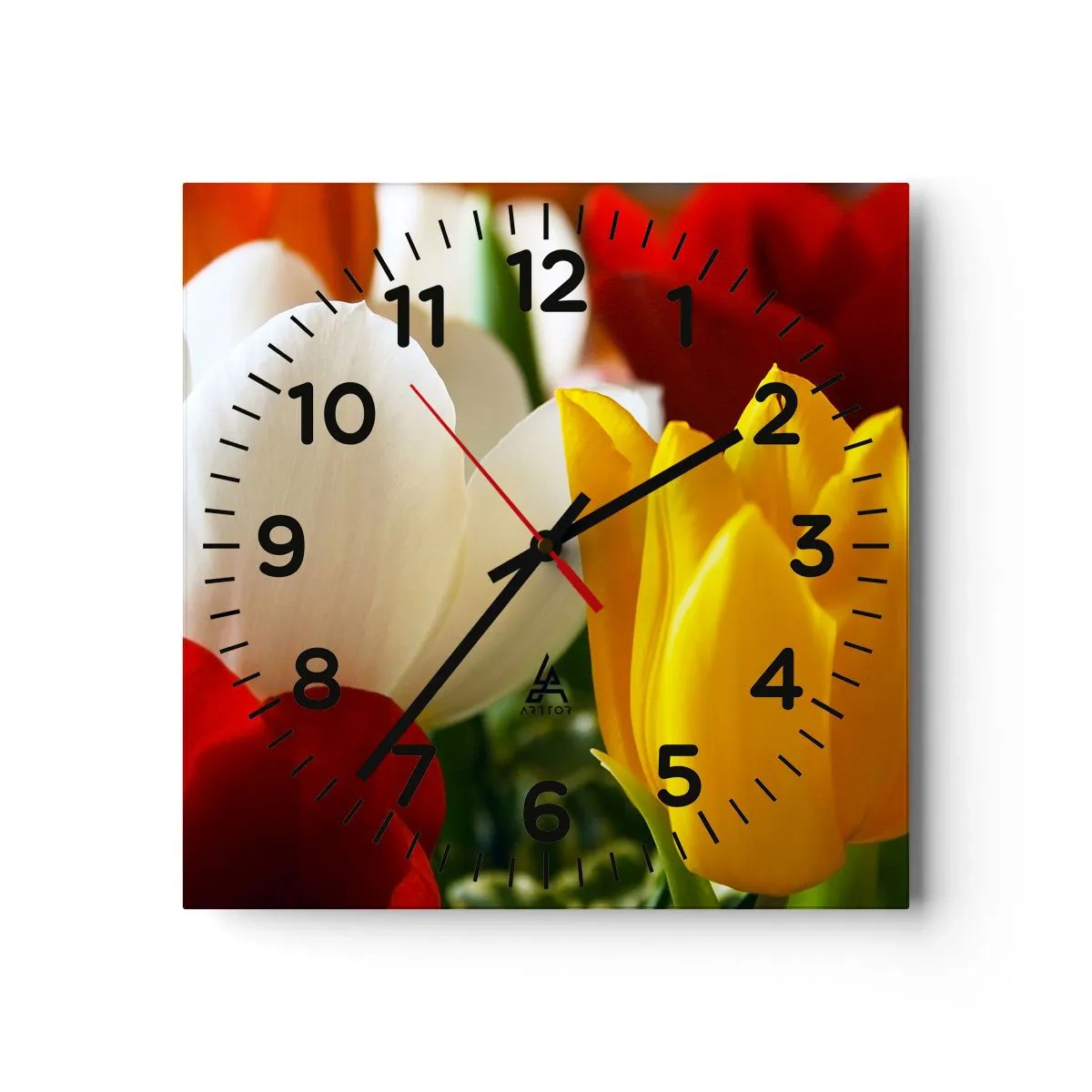 Horloge murale - Pendule murale - La fièvre des tulipes - 40x40 cm