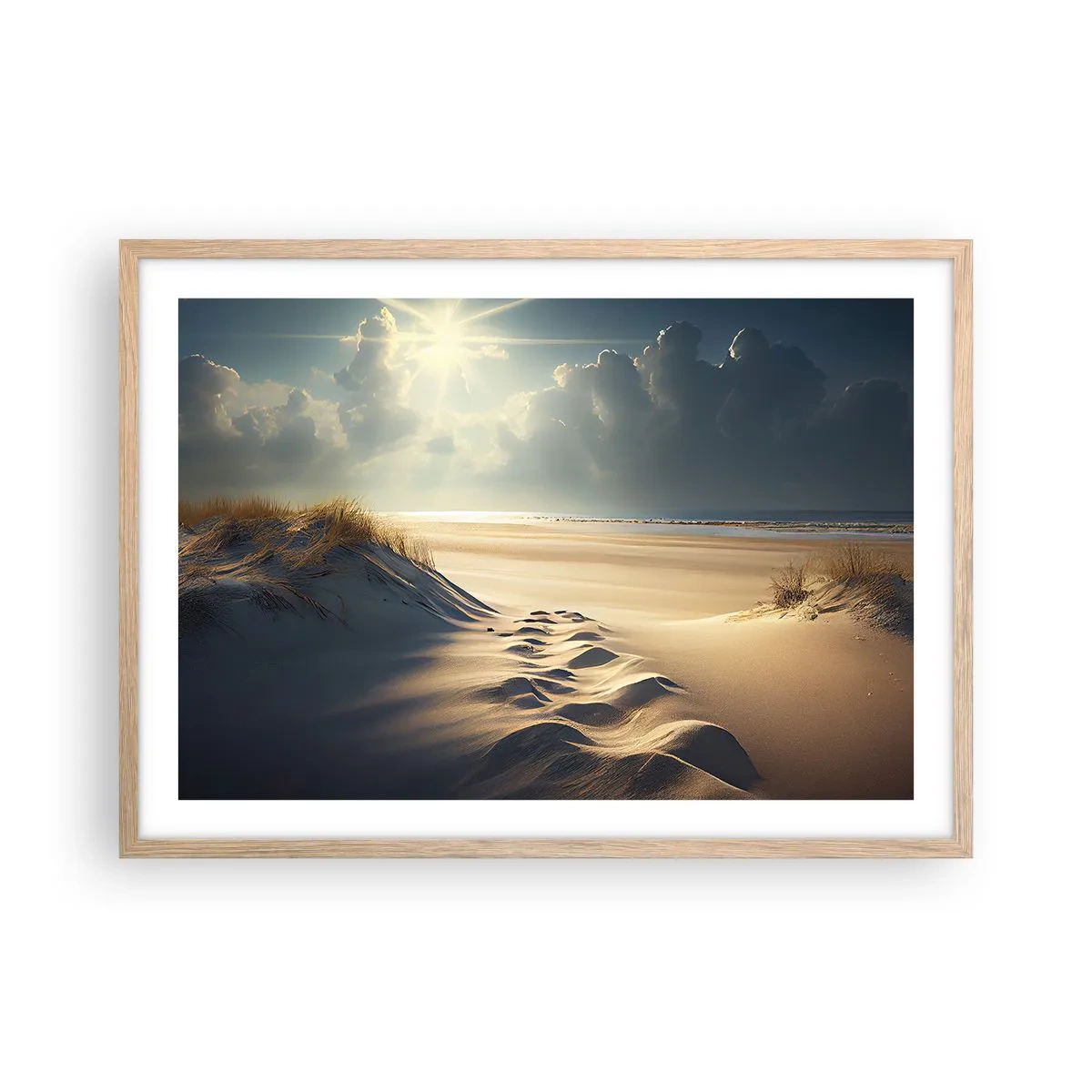 Affiche dans un chêne clair - Poster - Un paysage apaisant - 70x50 cm