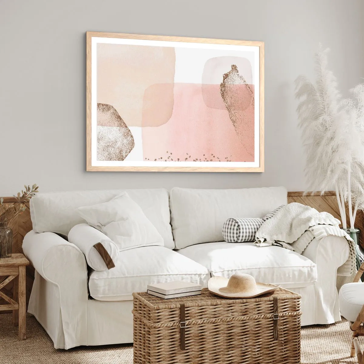 Affiche dans un chêne clair - Poster - Regard à travers la couleur - 70x50 cm