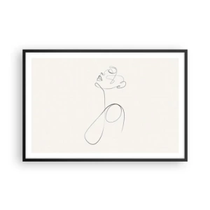 Affiche dans un cadre noir - Poster - En boucle dans les rêves - 91x61 cm