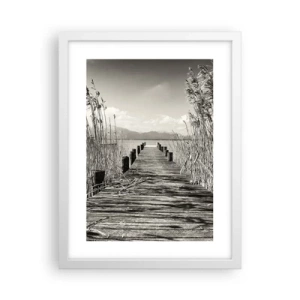 Affiche dans un cadre blanc - Poster - Dans le calme de l'herbe - 30x40 cm