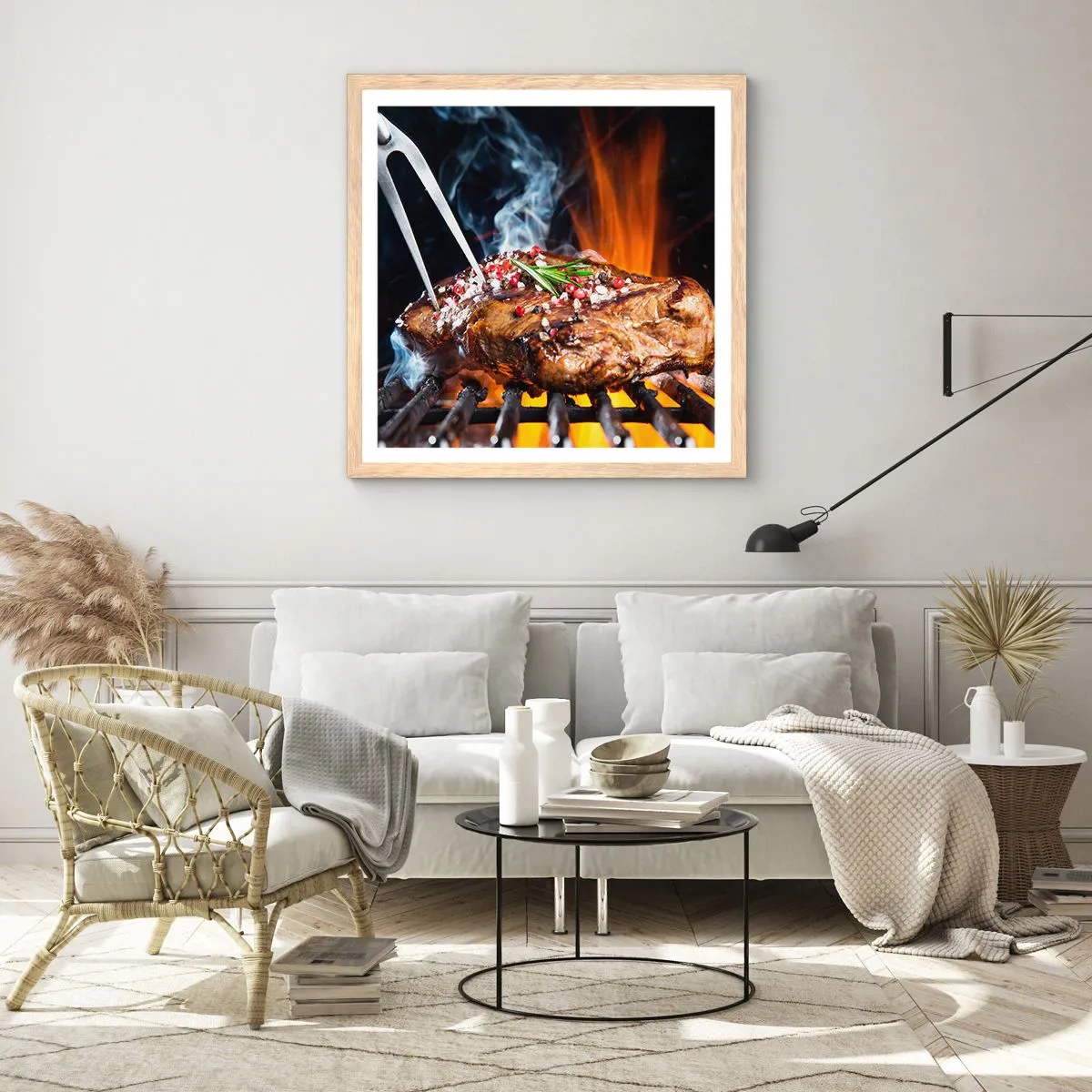 Affiche dans un chêne clair - Poster - Juteux et parfumé - 50x50 cm