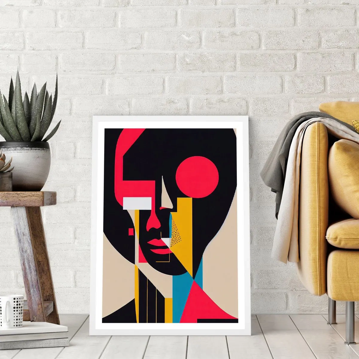 Affiche dans un cadre blanc - Poster - Son monde intérieur - 70x100 cm