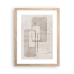 Affiche dans un chêne clair - Poster - Fugue géométrique - 30x40 cm