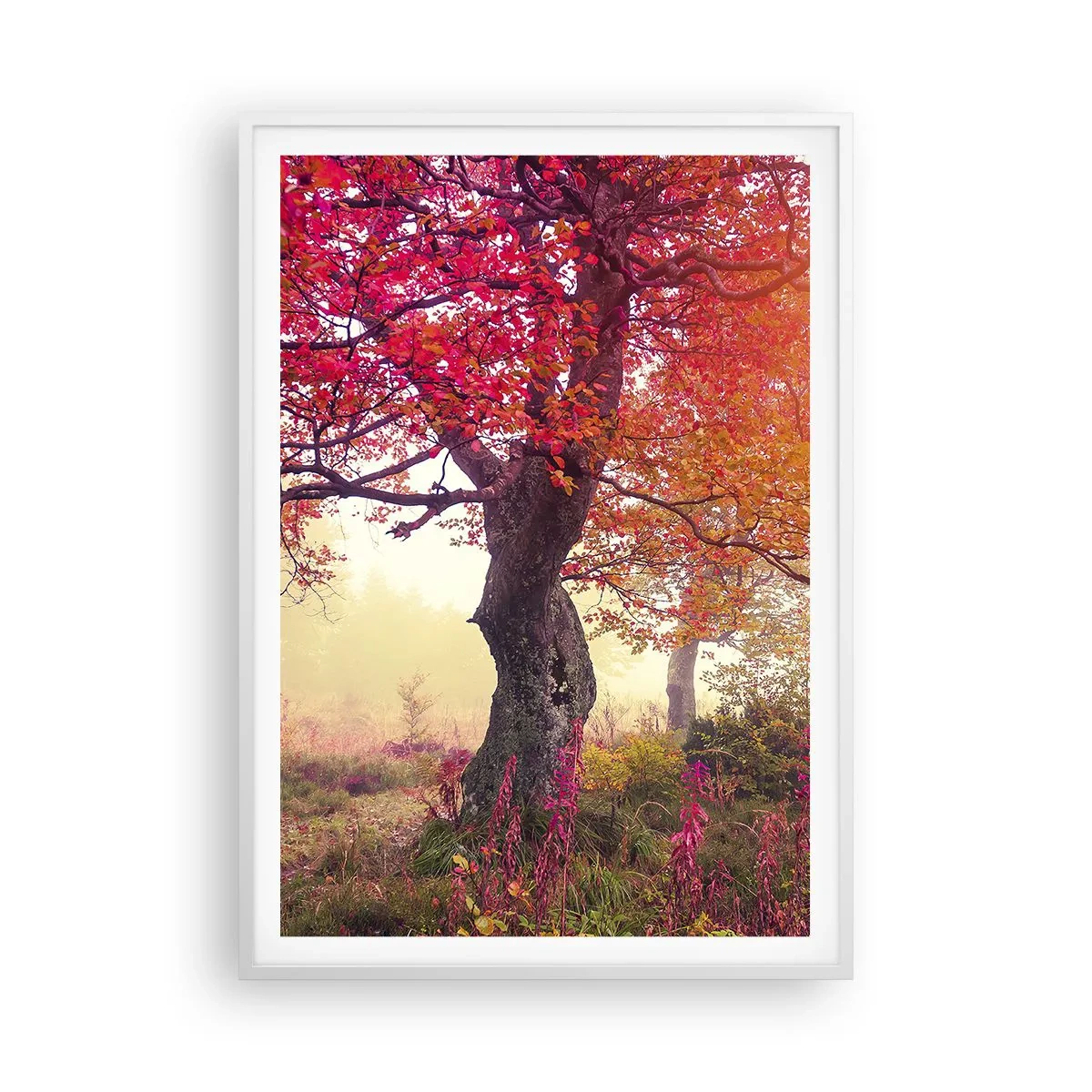 Affiche dans un cadre blanc - Poster - Frénésie de floraison - 70x100 cm