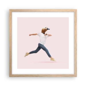 Affiche dans un chêne clair - Poster - Une pincée d'absurdité - 40x40 cm