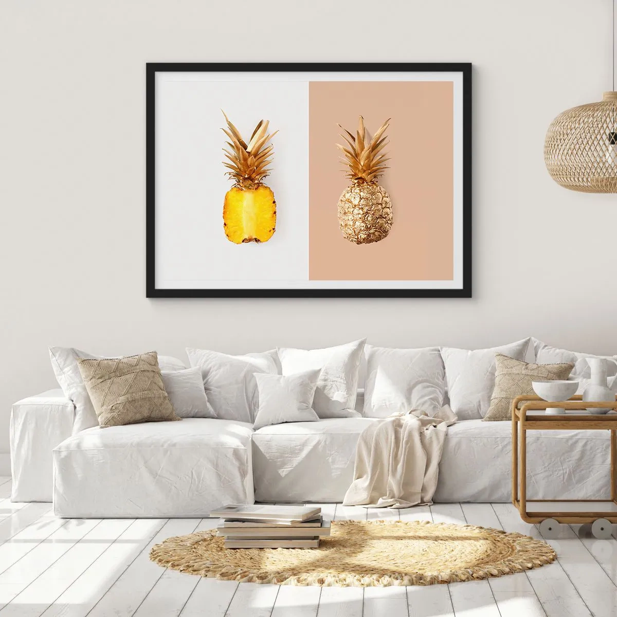 Affiche dans un cadre noir - Poster - Ananas pour nous - 50x40 cm