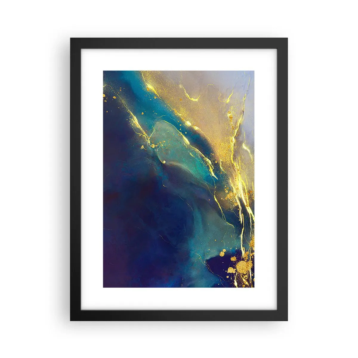 Affiche dans un cadre noir - Poster - Coulée d'or - 30x40 cm
