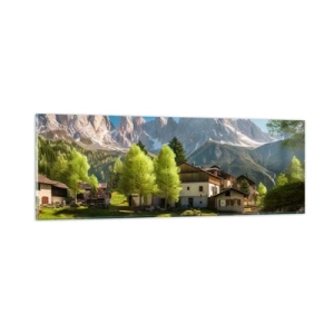 Impression sur verre - Image sur verre - Idylle alpine - 90x30 cm