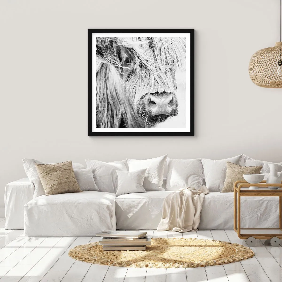 Affiche dans un cadre noir - Poster - Sauvagerie écossaise - 40x40 cm