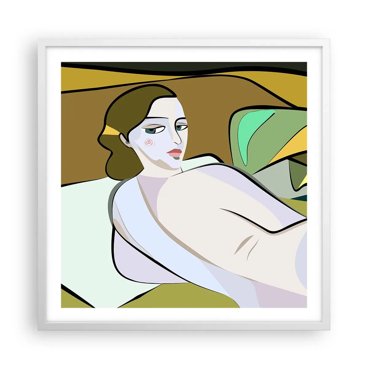 Affiche dans un cadre blanc - Poster - Portrait intime - 60x60 cm