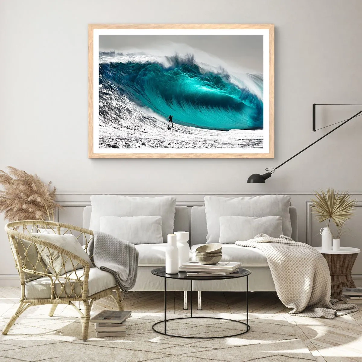 Affiche dans un chêne clair - Poster - Challenge accepté - 100x70 cm