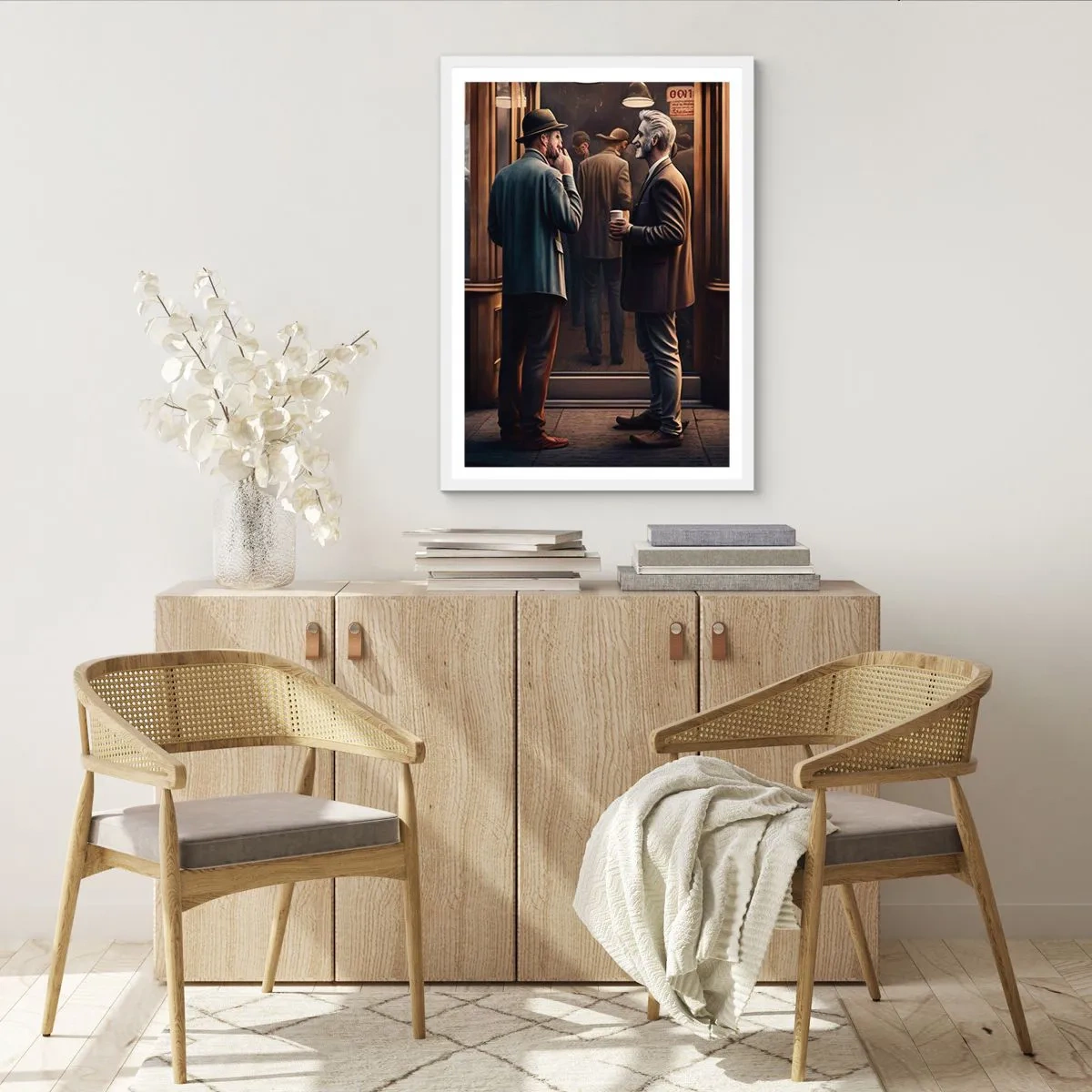 Affiche dans un cadre blanc - Poster - Bon moment de la journée - 30x40 cm