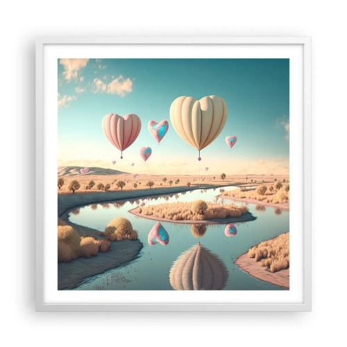 Affiche dans un cadre blanc - Poster - L'amour te permet de t'élever - 60x60 cm