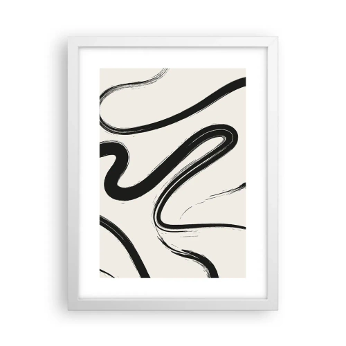 Affiche dans un cadre blanc - Poster - Fantaisie en noir et blanc - 30x40 cm