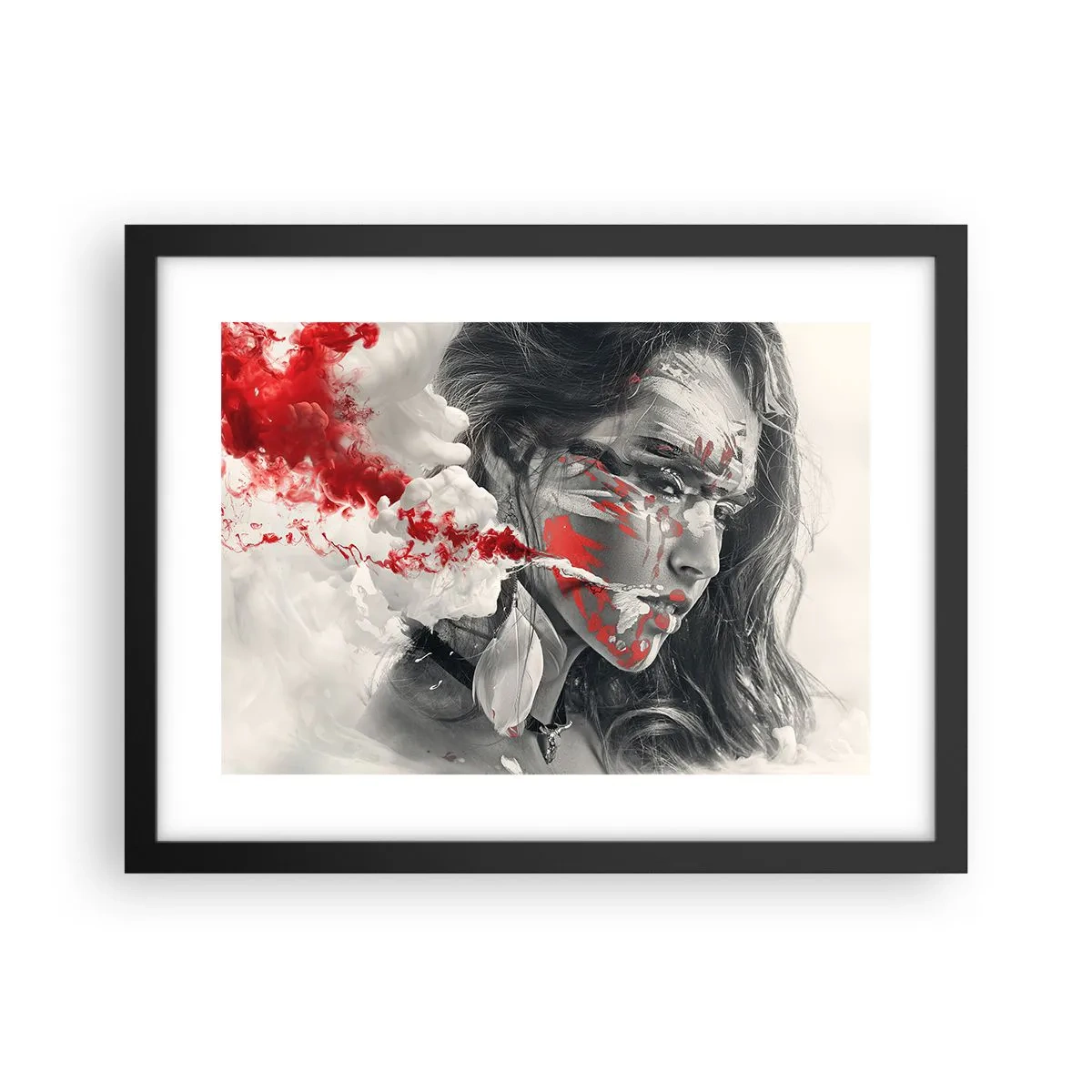 Affiche dans un cadre noir - Poster - Dans les fumées de l'absurde - 40x30 cm