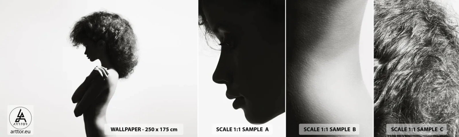 Échantillon de Papier Peint Autocollant Deluxe Sticker - Comme une fleur au bout d'une fine tige - Femme, Corps, Modèle - 100x30 cm