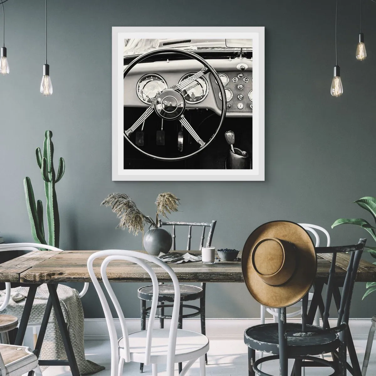 Affiche dans un cadre blanc - Poster - Rêve de collectionneur - 60x60 cm