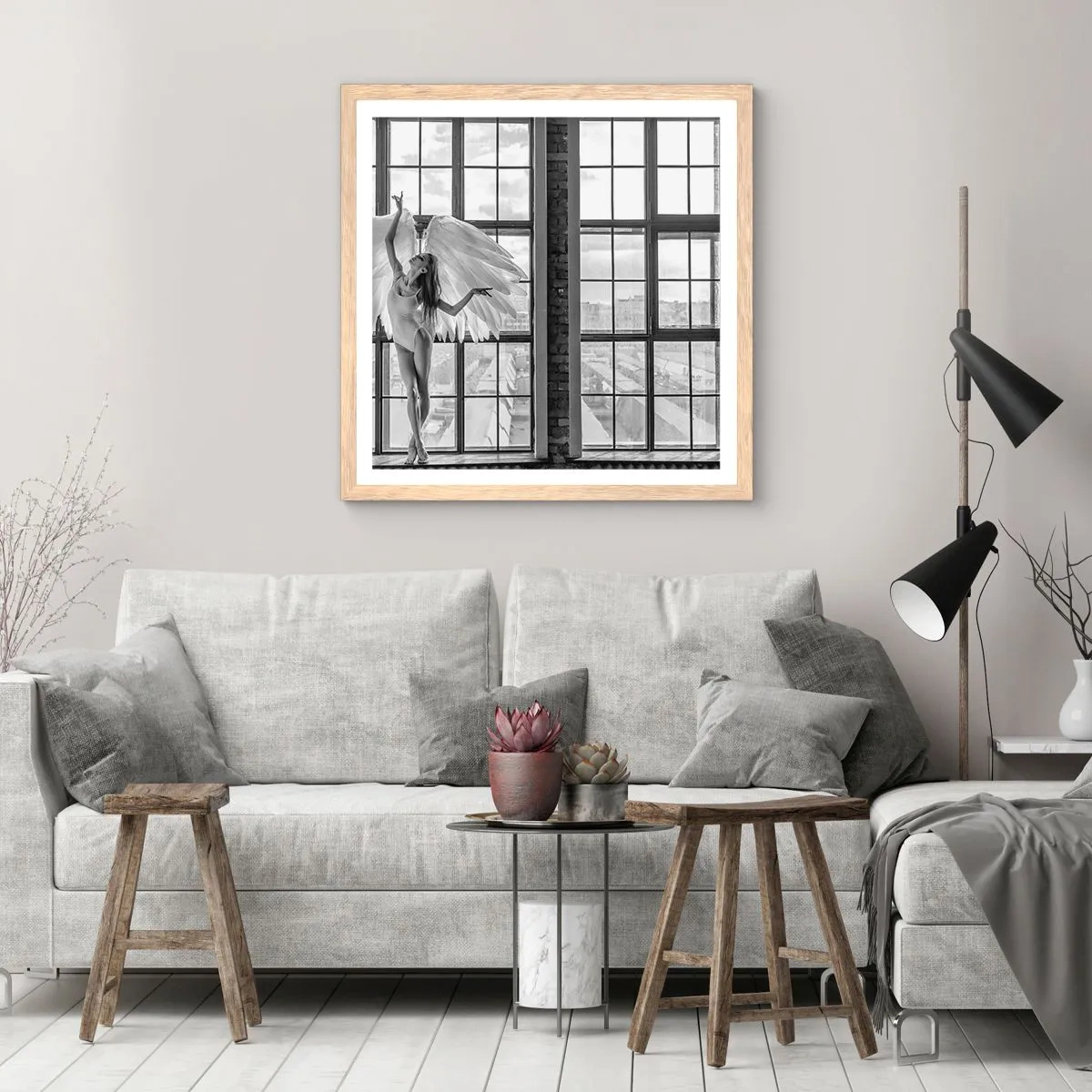 Affiche dans un chêne clair - Poster - La ville des anges? - 30x30 cm