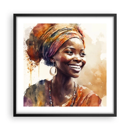 Affiche dans un cadre noir - Poster - reine africaine - 50x50 cm