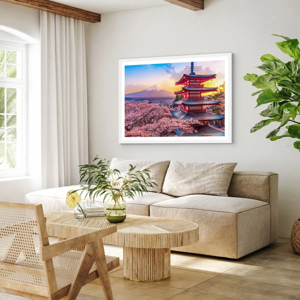 Affiche dans un cadre blanc - Poster - Essence d'âme japonnaise - 91x61 cm