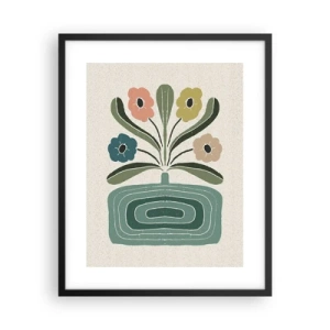 Affiche dans un cadre noir - Poster - Bouquet symétrique - 40x50 cm